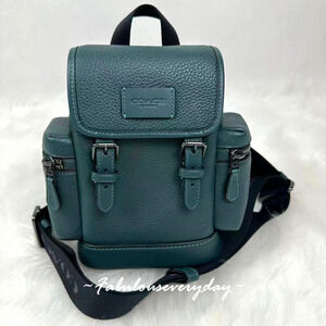 Coach Men's Sprint Sling Pack In Leather/Gunmetal/Dark Teal CBF63 NWT